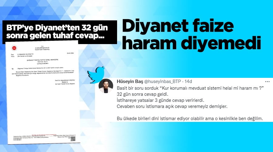 Diyanet faize haram diyemedi