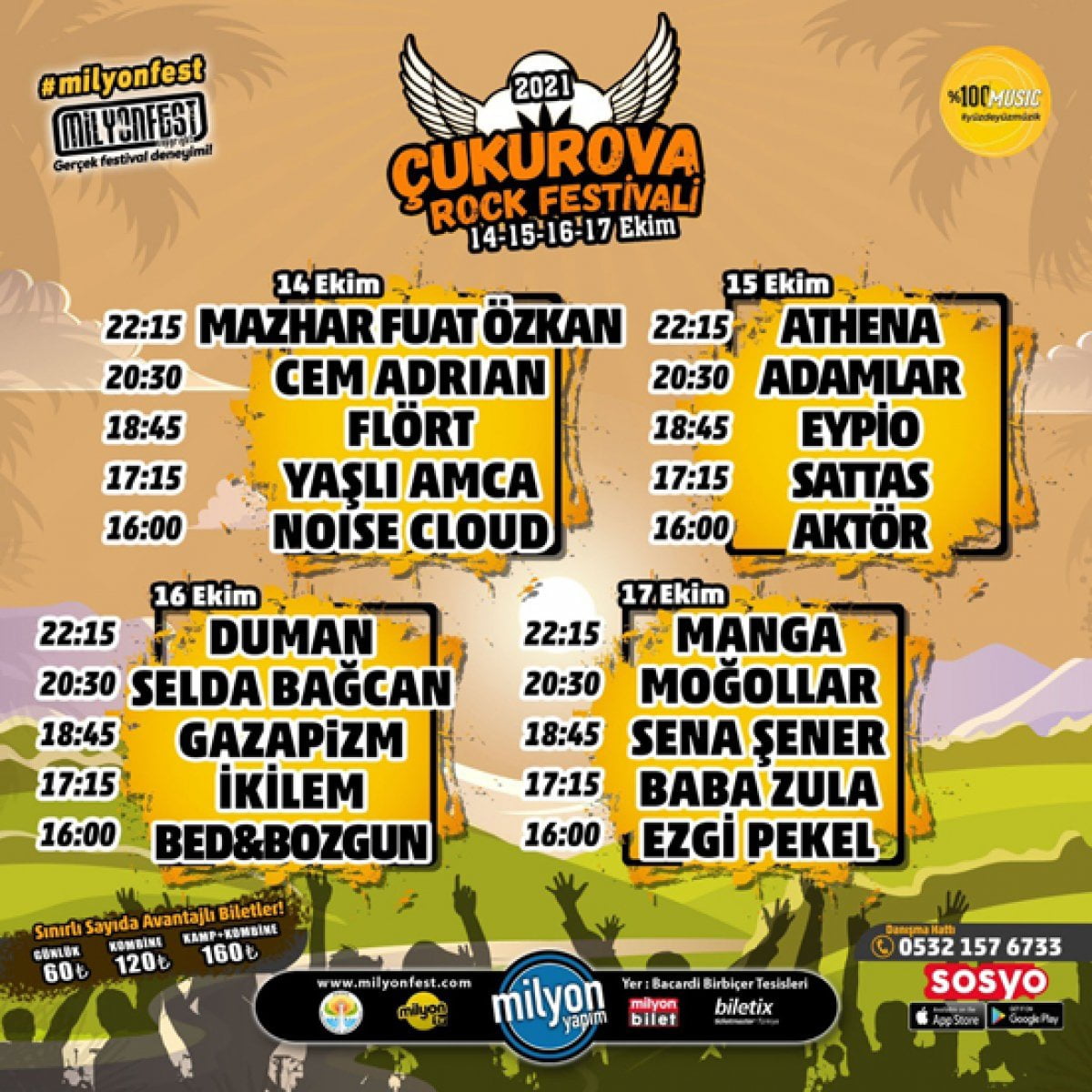 ÇUKUROVA ROCK FESTİVALİ’NDE 4 GÜNDE 21 SANATÇI SAHNE ALDI