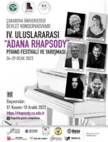 4. Rhapsody Adana Piyano Festivali ve Yarışması 24 Ocak’ta Başlıyor